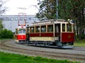 Historické tramvaje při objednané jízdě na Borech 1. 5. 2016
