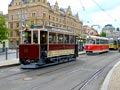 Historické tramvaje při objednané jízdě v sadech Pětatřicátníků 1. 5. 2016