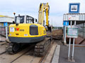 Rozebírání tramvajové trati u zastávky Plzeňka 3. 9. 2016