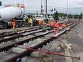 Betonování kolejiště v křižovatce Gerská - U Jam 15. 9. 2016