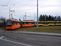 Tramvaje odstavené v obratišti Mozartova 4. 3. 2017