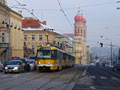 Zastavený provoz v době nehody u křižovatky U Práce 19. 1. 2017