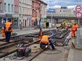 Instalace dvojité kolejové spojky na Mikulášské třídě 5. 3. 2017