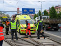 Nehoda sanitky u mostu Generála Pattona 9. 5. 2017, foto: Martin Janda