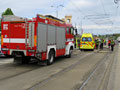 Nehoda sanitky u mostu Generála Pattona 9. 5. 2017, foto: Martin Janda