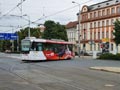 Vario LF plus č. 355 v sadech Pětatřicátníků při výluce 23. 6. 2018