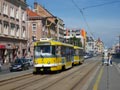 Souprava 319+254 při rekonstrukci nehody na Chodském náměstí 15. 9. 2019