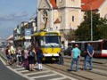 Souprava 319+254 při rekonstrukci nehody na Chodském náměstí 15. 9. 2019