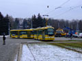 Souprava 346+356 na polookružní výlukové lince na Slovanské aleji 22. 1. 2019