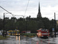 Zaplavená ulice u zastávky Anglické nábřeží 20. 6. 2019