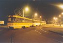 Odstavené vozy 260+261 a 101+102 na konečné v Bolevci v noci z 18. na 19. 8. 2001 (tzv. vozovna Bolevec :-) )
