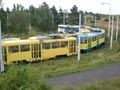 Odstavené tramvaje na konečné Skvrňany - 14. 8. 2002 