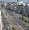 Celkový pohled na sady Pětatřicátníků z věže synagogy v dubnu 2002