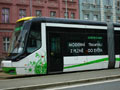 Škoda 26T s novým polepem při zkušební jízdě 3. 7. 2013