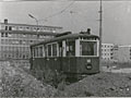 Již vyřazený vůz Trabuko č. 58 ve vozovně Slovany v roce 1964. 
Foto: sbírka M. Plzák