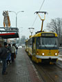 T3M č. 215+216 přijíždí do zastávky Zoologocká zahrada 31. 12. 2014