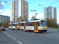 Souprava T3M č. 223+224 přijíždí do zastávky Karla Steinera 19. 10. 2002