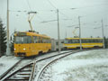 Zasněžené obratiště Mozartova při výluce 20. 11. 2005