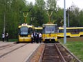 Tramvaje na Košutce v době zastaveného provozu 3. 5. 2015