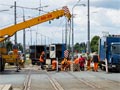 Výměna výhybky na křižovatce Lidická - Mozartova 20. 6. 2015, foto: A. Šťastný