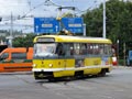 T3R.P č. 286 odbočuje ze Solní ulice do sadů Pětatřicátníků při výluce 15. 7. 2017