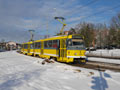 Souprava 286+287 přijíždí do zastávky U Družby 6. 2. 2018