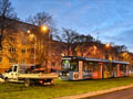 Uvízlé auto v kolejišti na Slovanské aleji 23. 11. 2022, foto: Z. Kresa