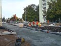 Montáž kolejiště v ulici Terezie Brzkové 4. 10. 2023