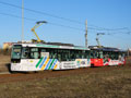 Souprava 354+355 se blíží k zastávce Technická 18. 3. 2025