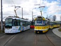 Souprava 354+355 a K3R-NT č. 311 na konečné Univerzita 17. 3. 2025