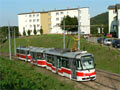 “Trojče” složené z vozů VarioLF+VV60LF+T3R.EV míří do Bystrce v Brně 20. 8. 2010, foto: F. Vaňásek