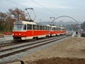 Praha - zkušební jízdy po nové tramvajové trati na Barrandov v roce 2003