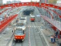 Praha - zkušební jízdy po nové tramvajové trati na Barrandov v roce 2003